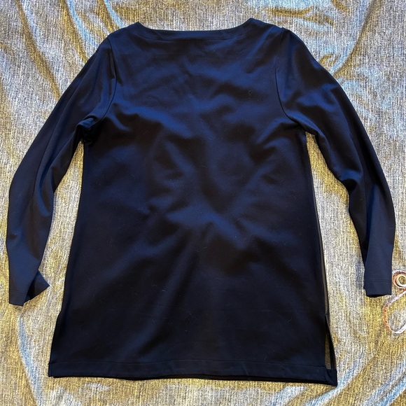 Chico's Navy Faux Leather Front Pointe Tunic size 0 - Picture 5 of 10